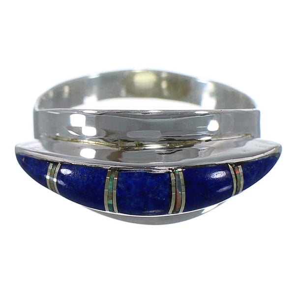 Southwest Lapis And Opal Sterling Silver Ring Size 8 EX44605